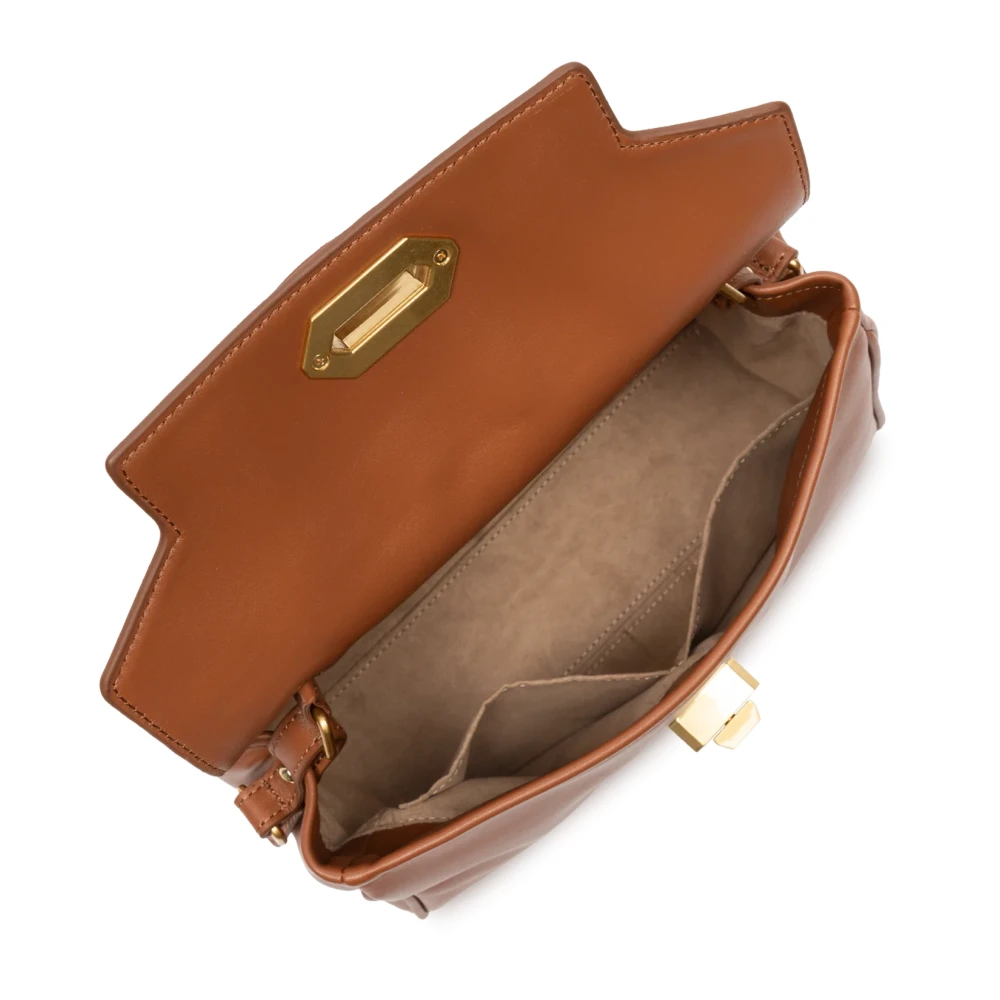 Lancaster Grace Flap Handtas met Kliksluiting Brown Dames