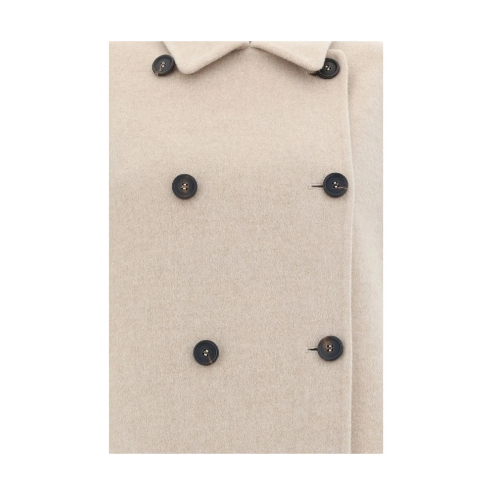 BRUNELLO CUCINELLI Wollen jas met vleermuismouwen Beige Dames