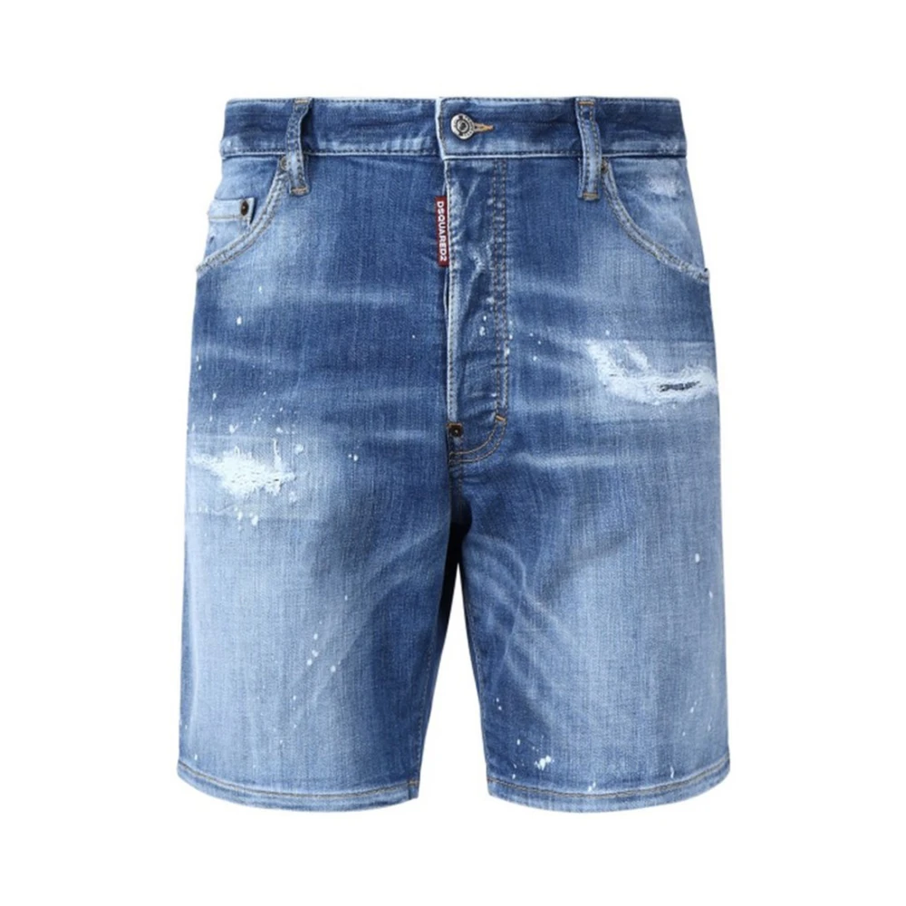 Dsquared2 Men's Blue Denim Shorts, S, S74mu0881 Denim Shorts