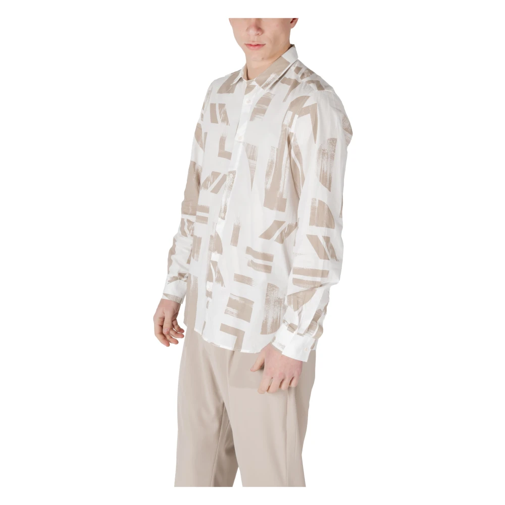 Antony Morato Heren Lange Mouwen Shirt Collectie Beige Heren