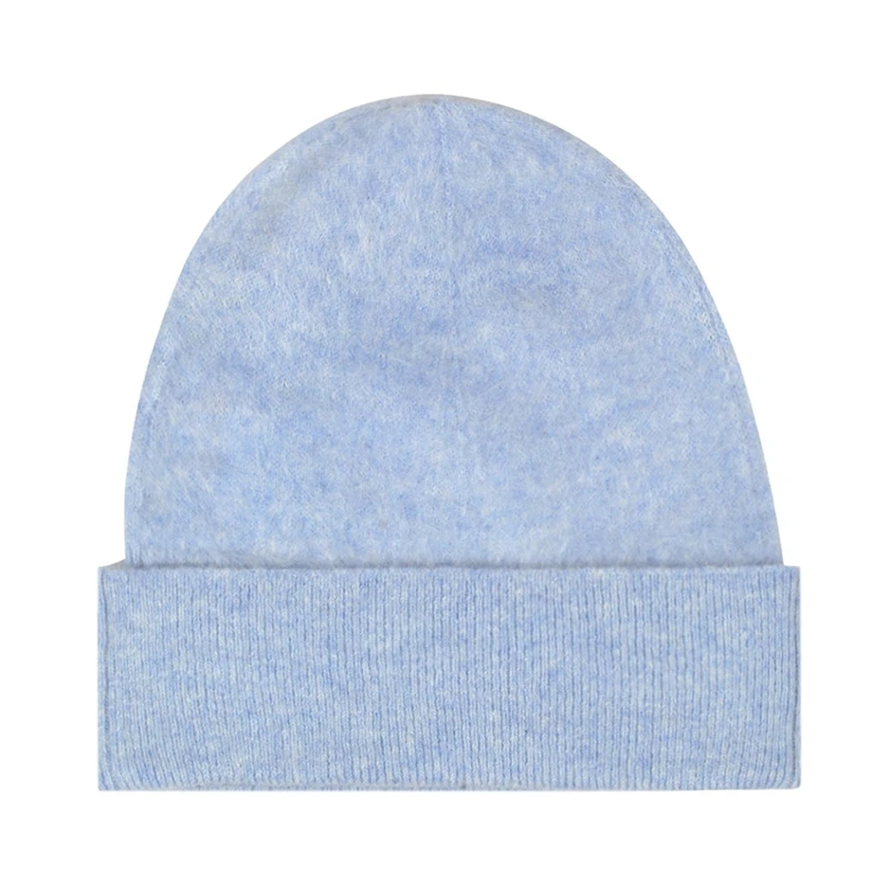 Absolut Cashmere Kashmir Ribbstickad Bonnet Mössa Blue, Dam