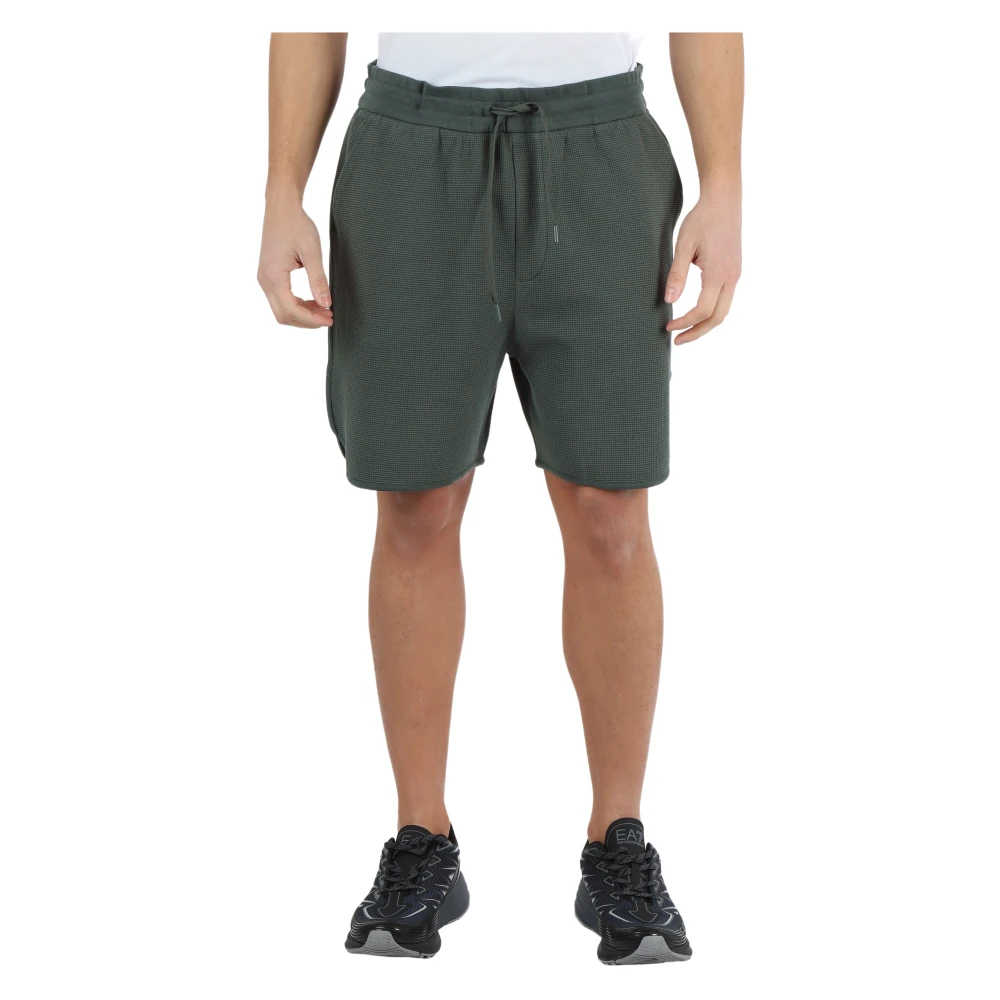 Armani Exchange Sportieve Katoenmix Shorts Green Heren