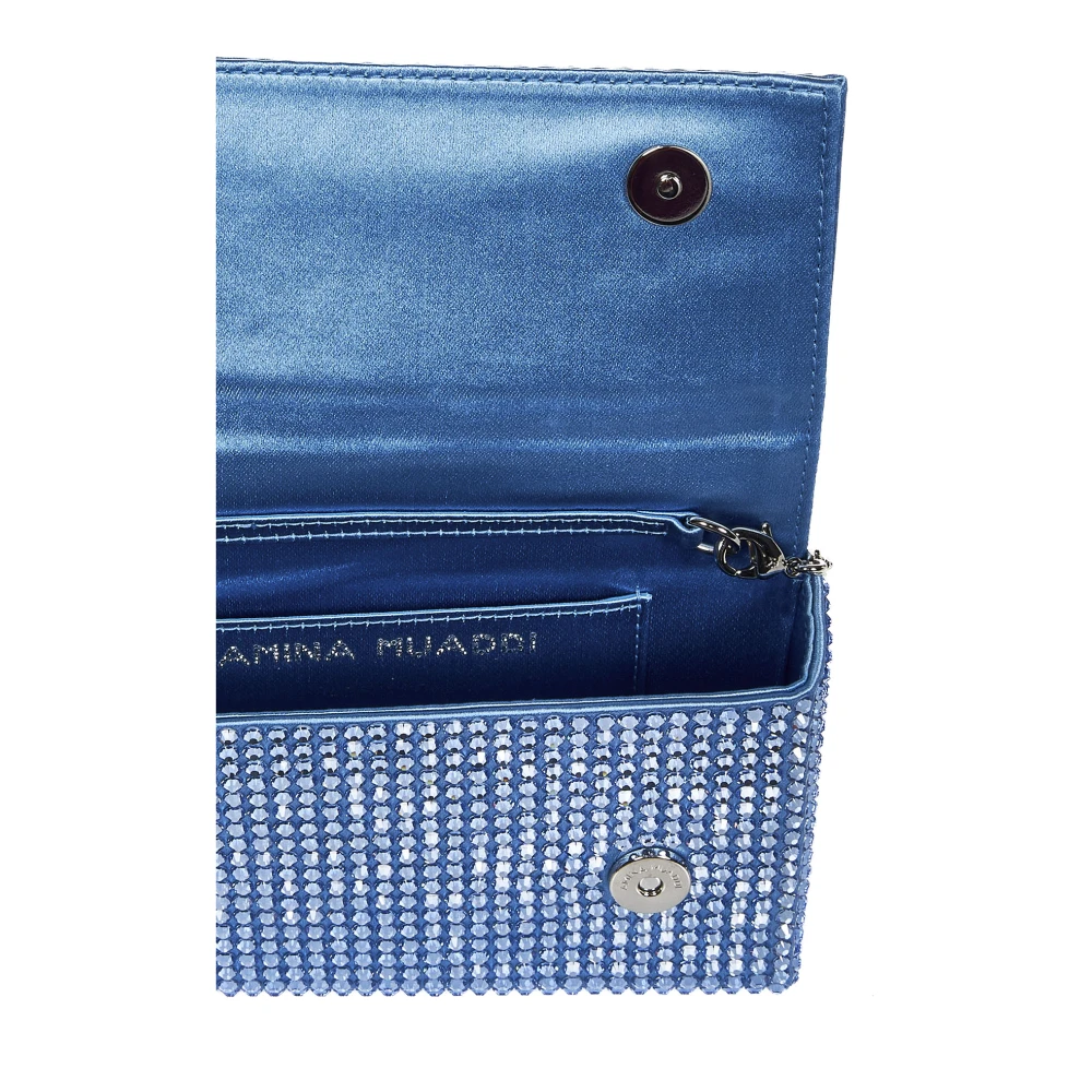 Amina Muaddi Superamini Paloma Clutch Blue Dames