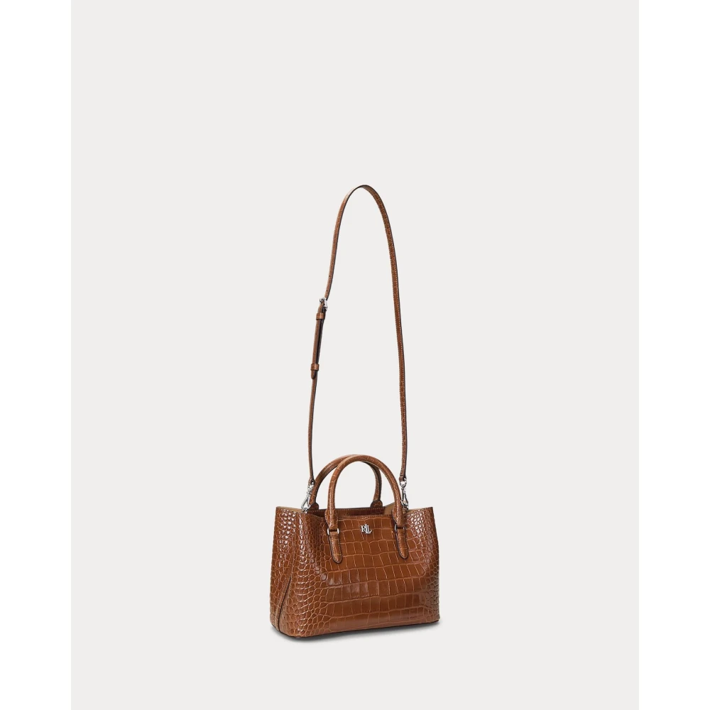 Ralph Lauren Kleine geperste leren Marcy handtas Brown Dames