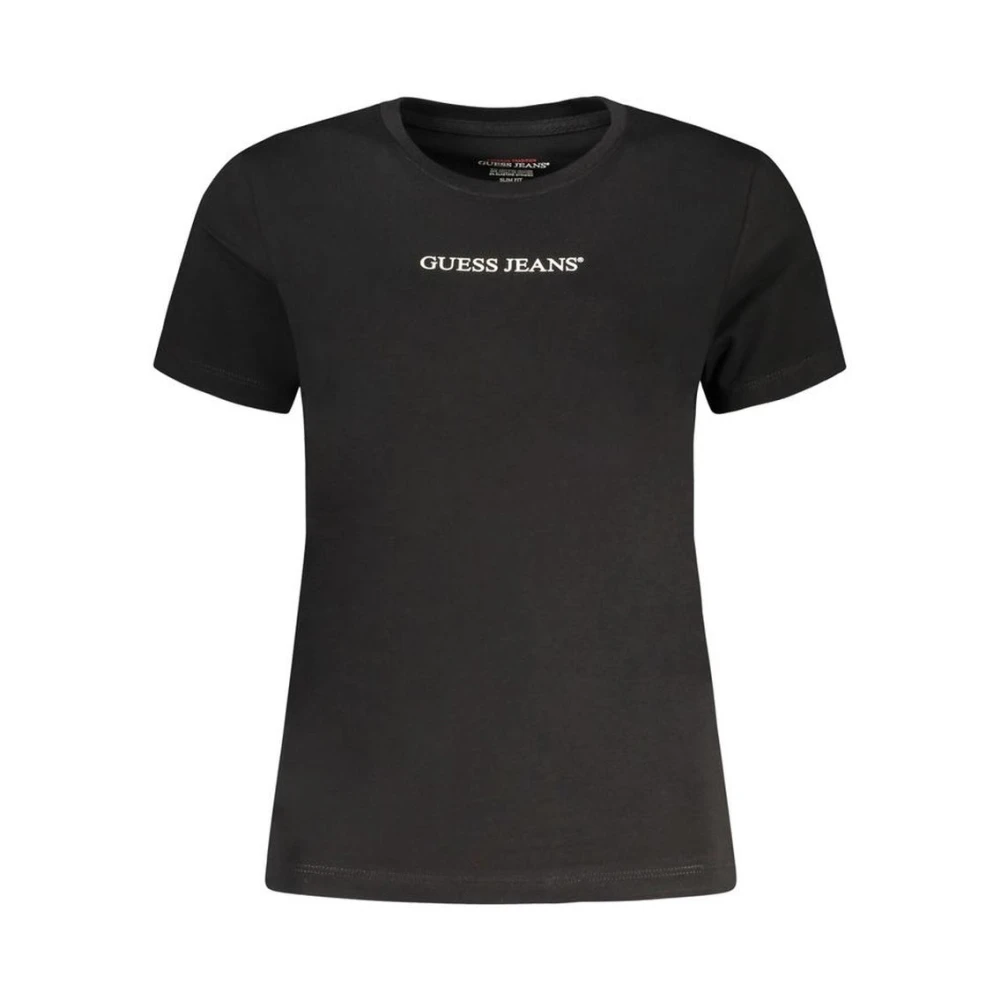 Guess Zwarte Crew Neck Tee voor Vrouwen Black Dames