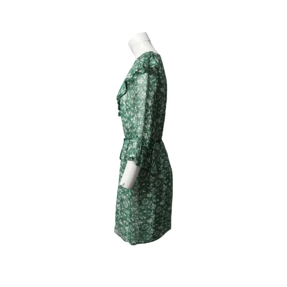 Carolina Herrera Pre-owned Silk dresses Green Dames