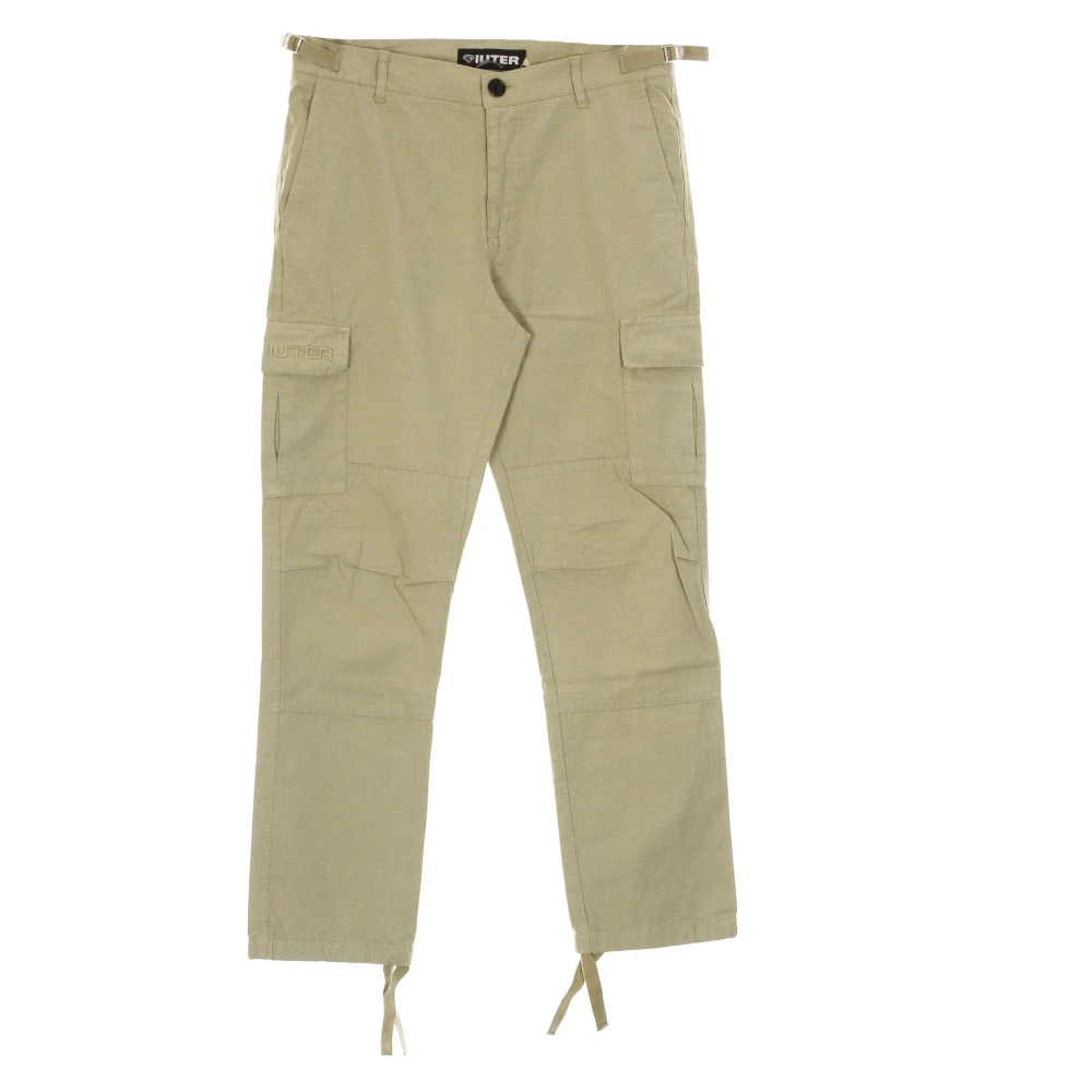 Iuter Beige Straight Trousers, Male, W34, Ripstop Cargo Trousers
