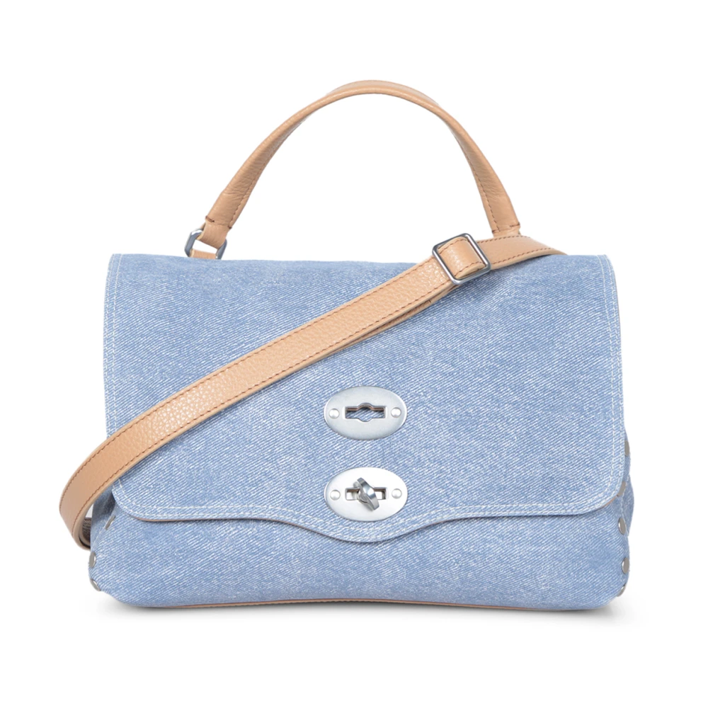 Zanellato Blauwe Leren Schoudertas Elegante Stijl Blue Dames