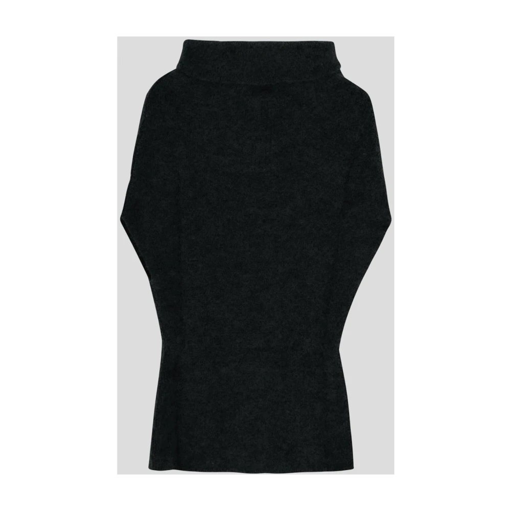 Rick Owens Woltop met kraterontwerp Black Dames