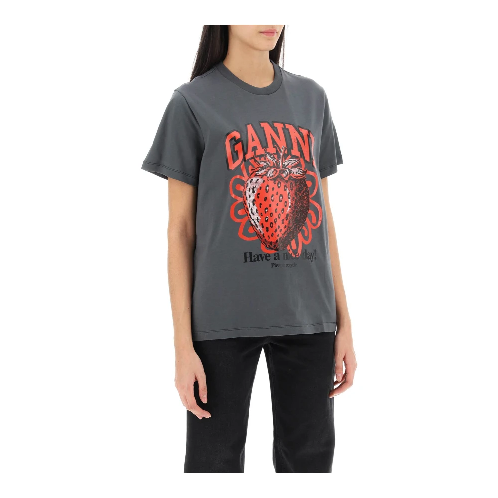 Ganni T-Shirts Gray Dames