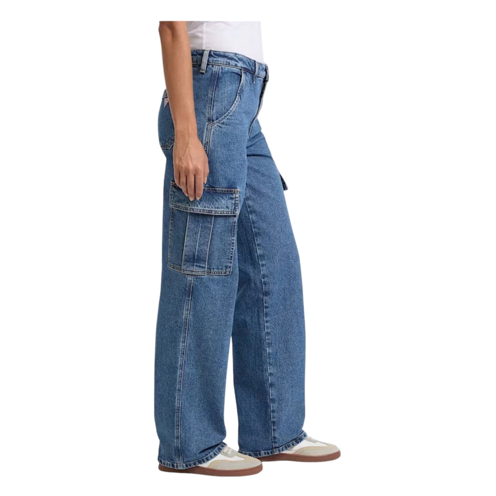 Guess Biologisch Katoenen Cargo Jeans Vrouwen Blue Dames