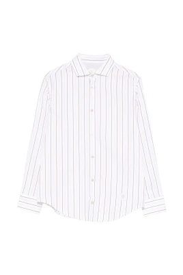 Camicia a righe con logo sul fondo