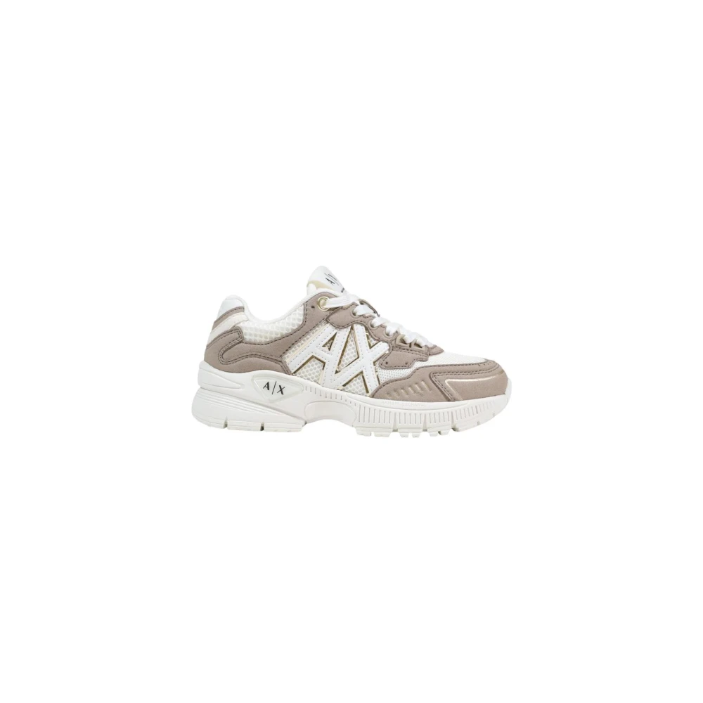 Armani Exchange Women's Brown Lace-Up Elastane Polyamide Trainers