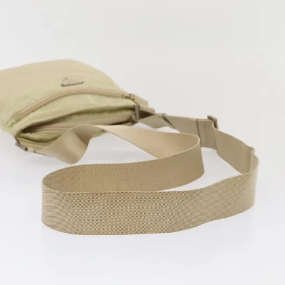 Prada Vintage Pre-owned Nylon prada-bags Beige Dames