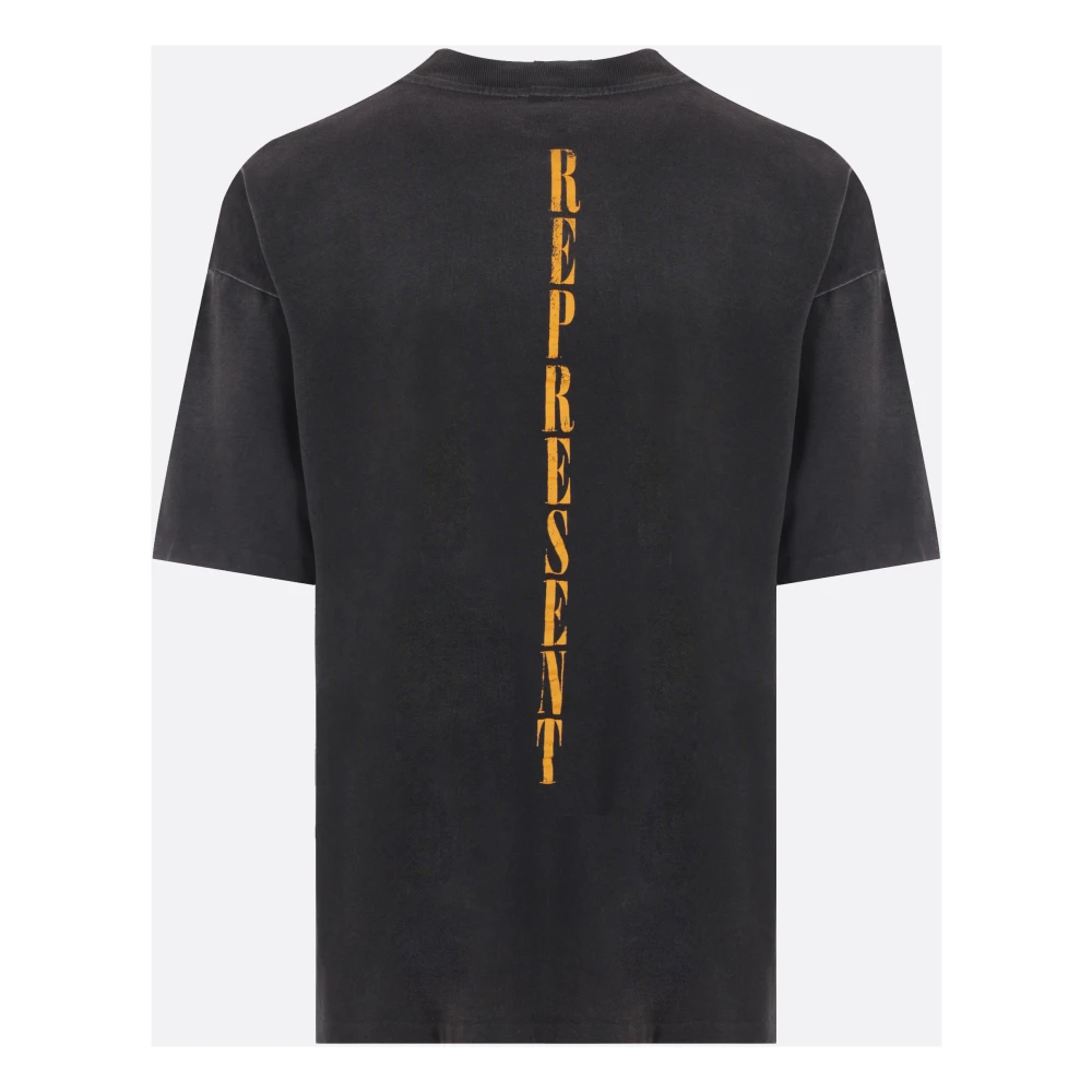 Represent Reborn Logo Katoenen T-shirt Zwart Black Heren