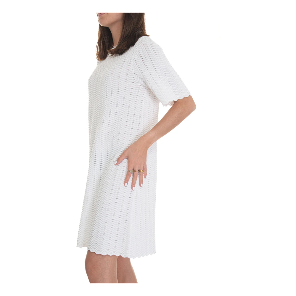 Suncoo Rug-neklijn Mid-calf Jurk White Dames
