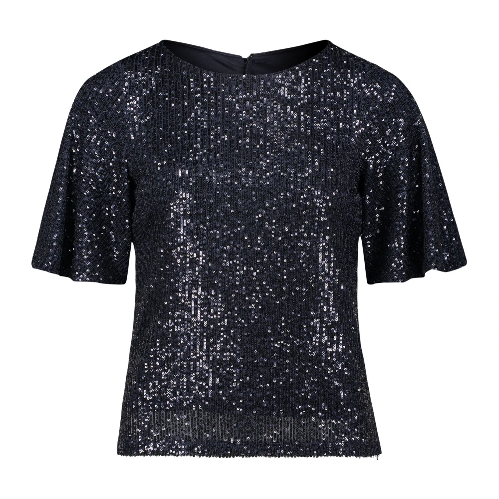 Vera Mont Paillettentop met vlindermouwen Blue Dames