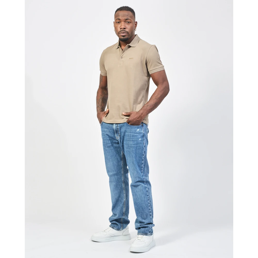Hugo Boss Contrast Trim Paddy Polo Beige Heren
