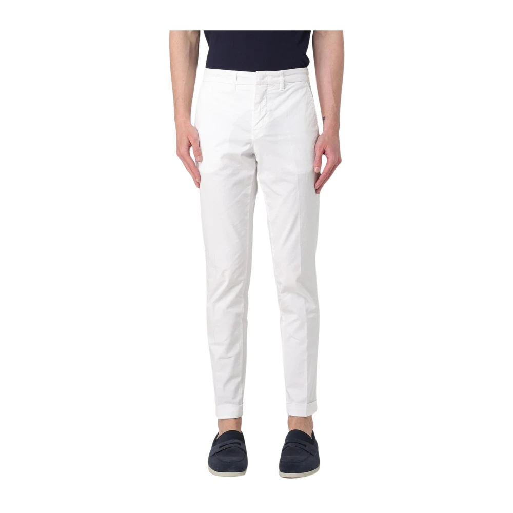 Fay Men's White Mastic Slim Fit Chinos Trousers - Slim-Fit Trousers - W42 - Trousers