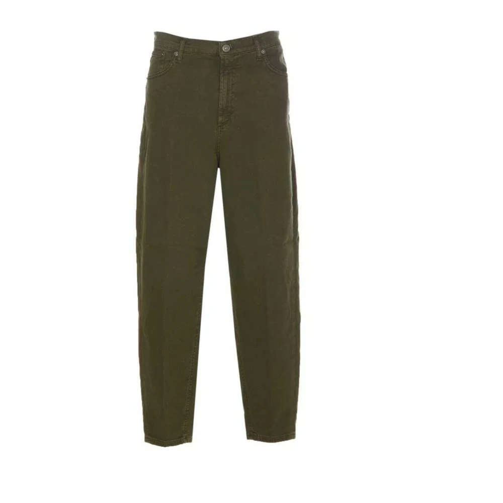 Dondup Losse Pasvorm Hoge Taille Bull Leg Broek Green Dames