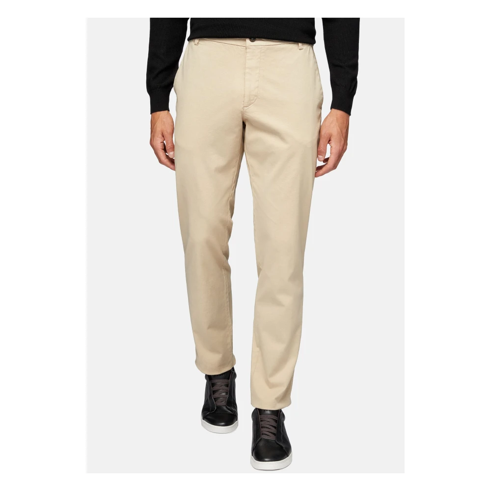 Boggi Milano Stretch Gabardine Katoenen Broek Blue Heren