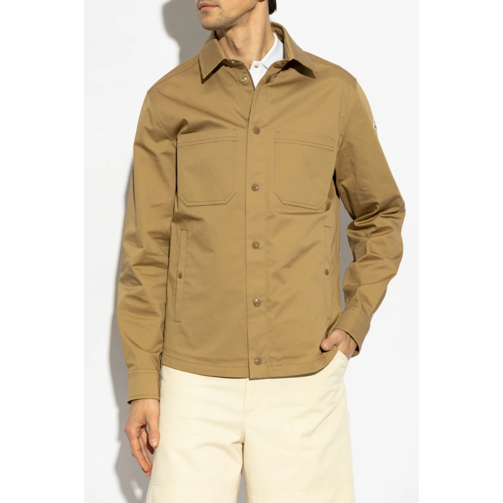 Moncler Katoenen overhemd Beige Heren