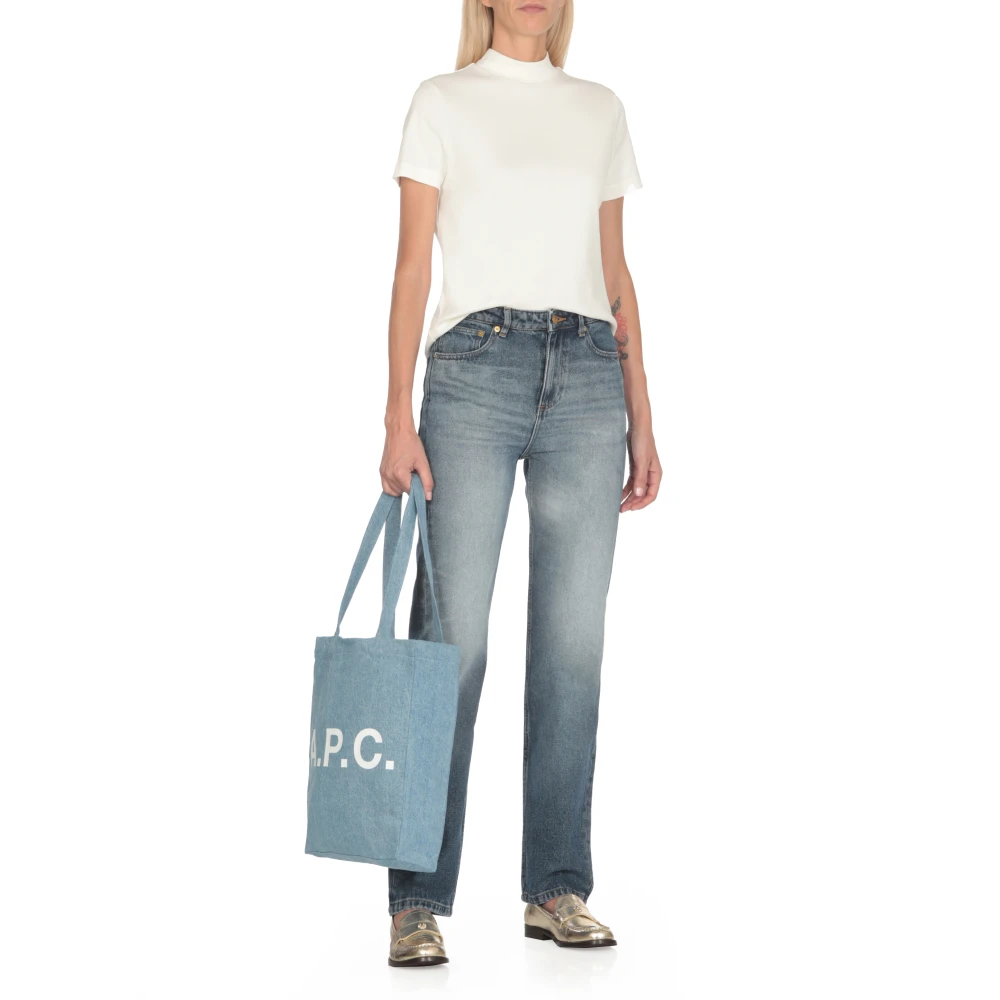 A.p.c. Blauwe Katoenen Jeans voor Vrouwen Blue Dames
