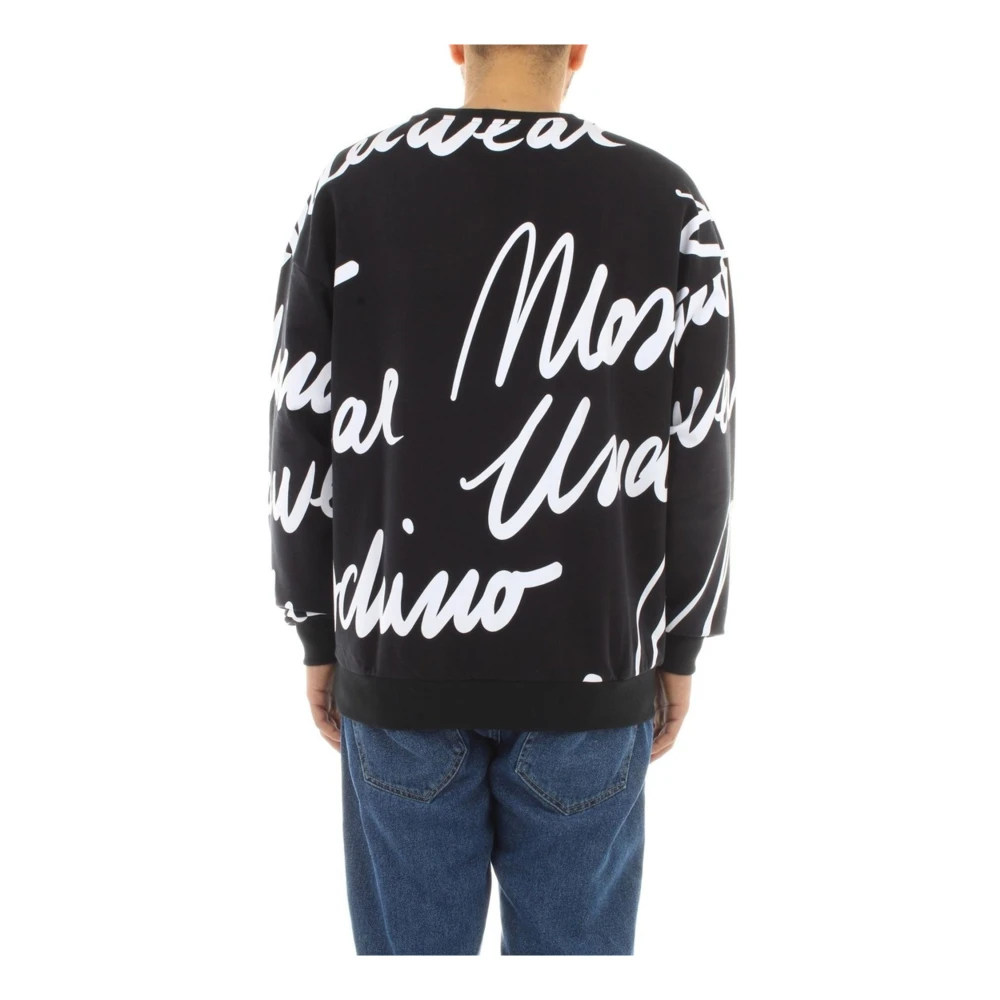 Moschino Zwarte Logo Katoenen Sweatshirt voor Heren Black Heren