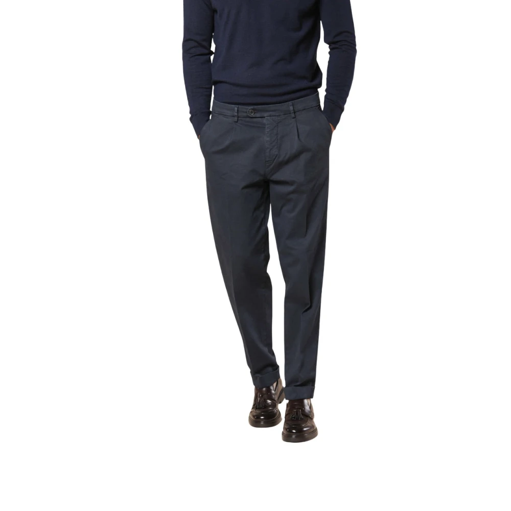 Mason's Diagonale Print Relaxte Fit Chino Broek Blue Heren