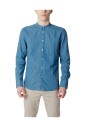 chemise-bleue-en-coton-a-manches-longues