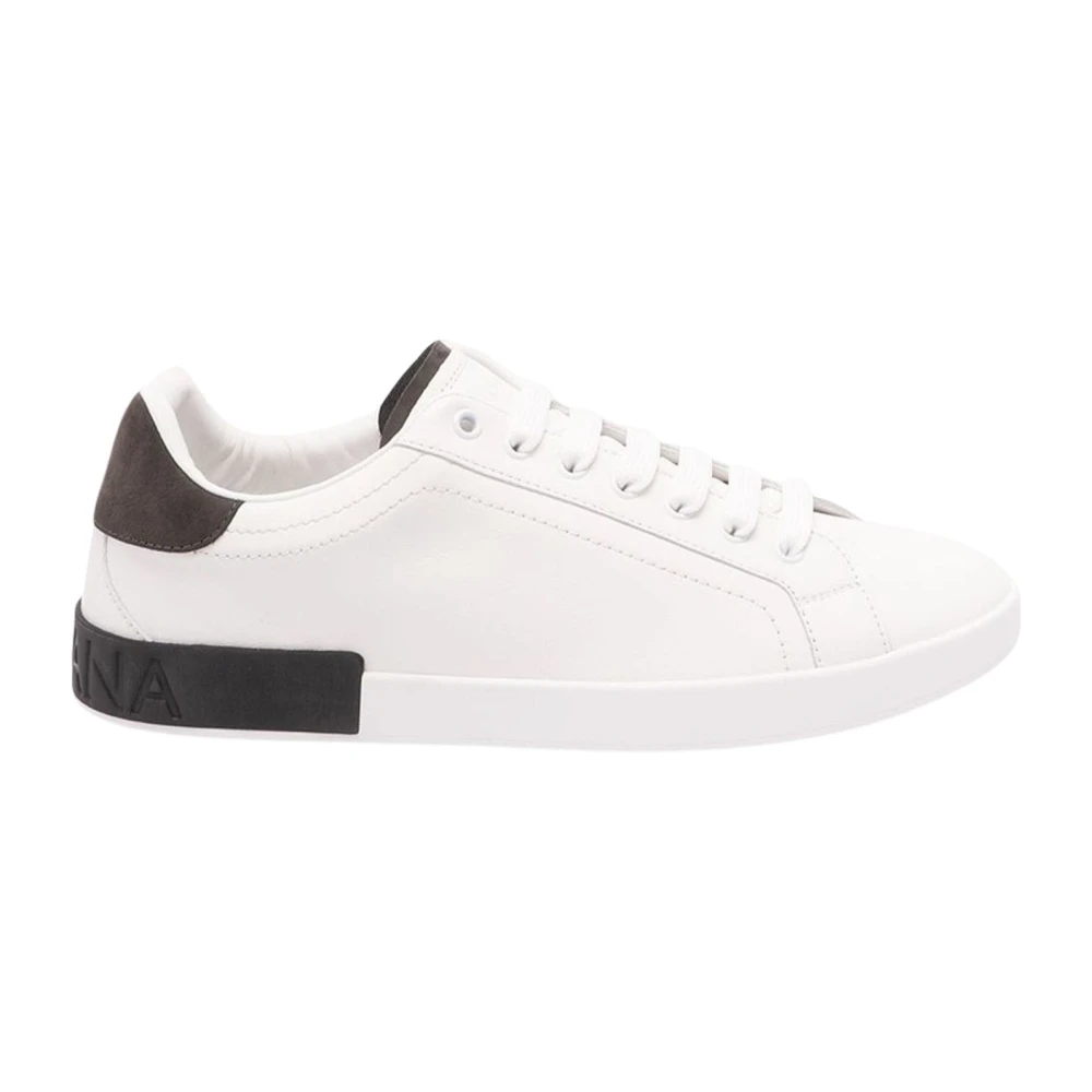 DOLCE & GABBANA | Sneakers basse Portofino in vitello nappato e nabuk bianco e grigio scuro | Man | 43½ - Immagine 4