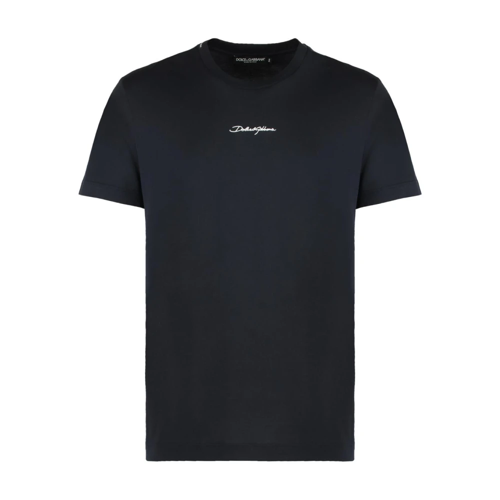 Dolce & Gabbana Blue T-Shirts, Male, S, Logo T-Shirt