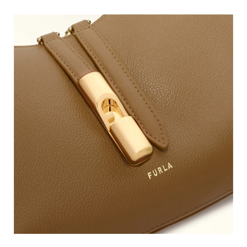 Furla Woestijnleren Schoudertas Beige Dames