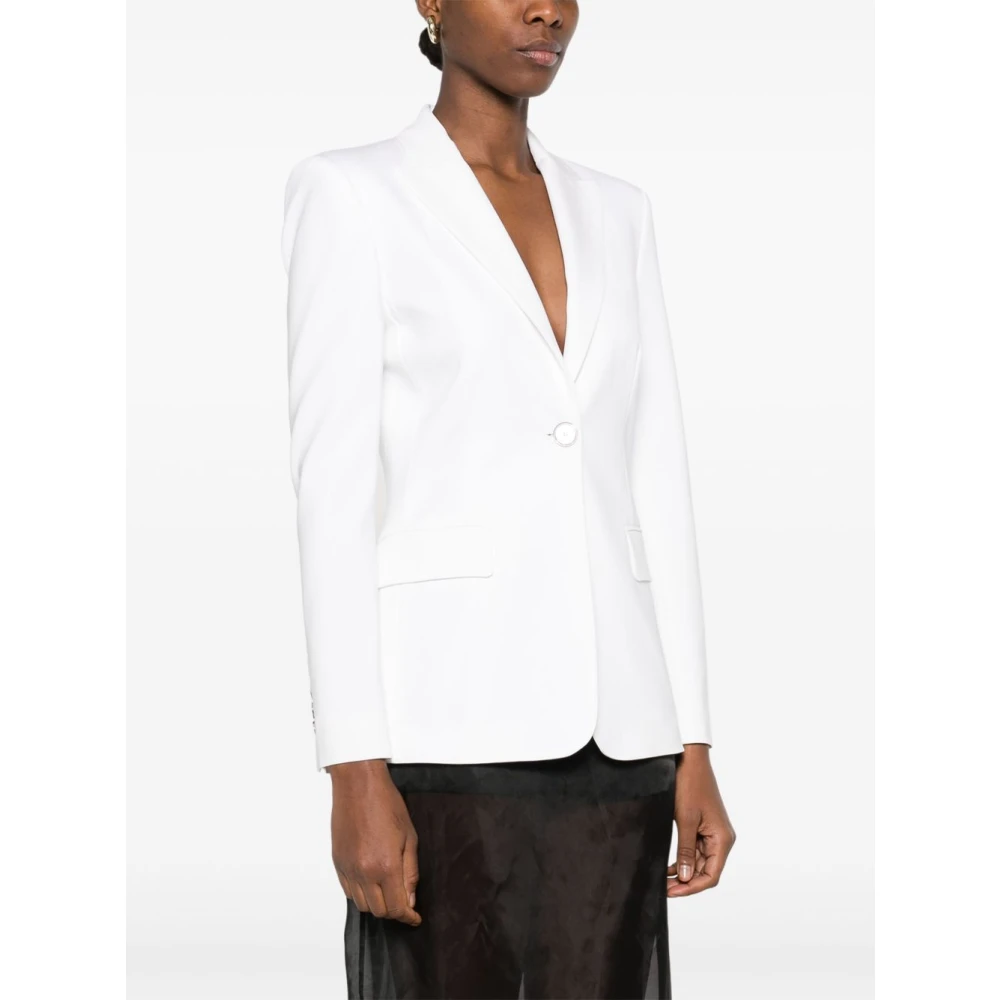 pinko Witte Geknoopte Jas met Zakken White Dames