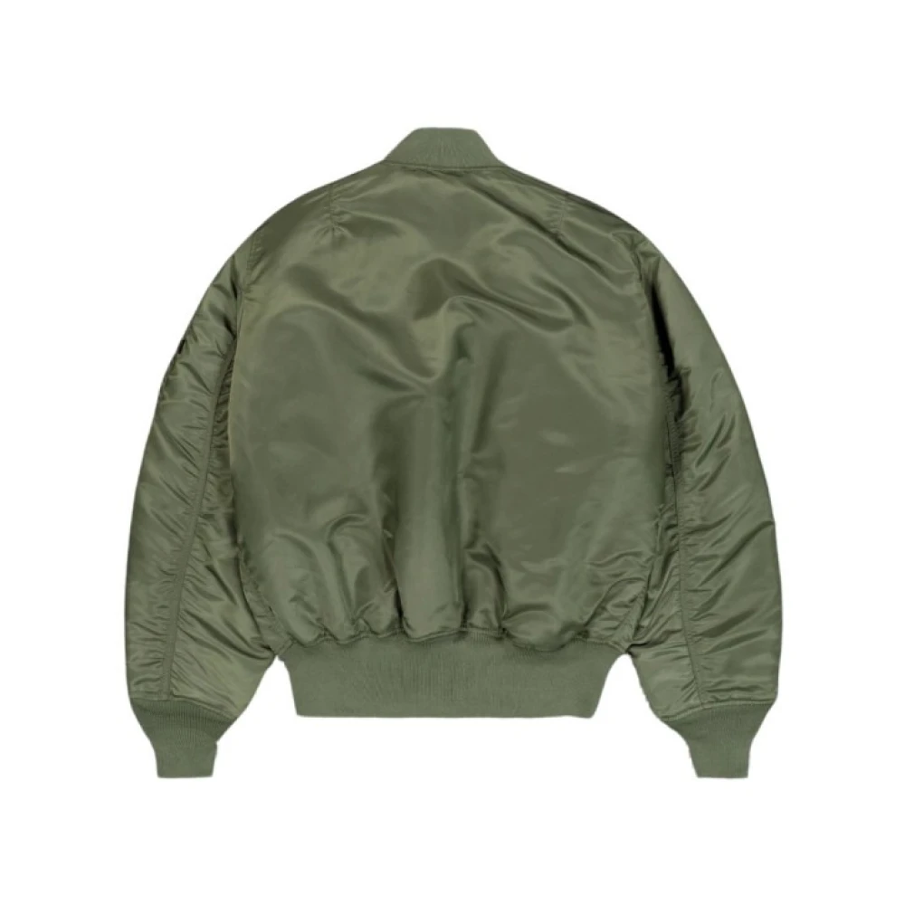 alpha industries Groene Bomberjack met Geribbelde Details Green Heren