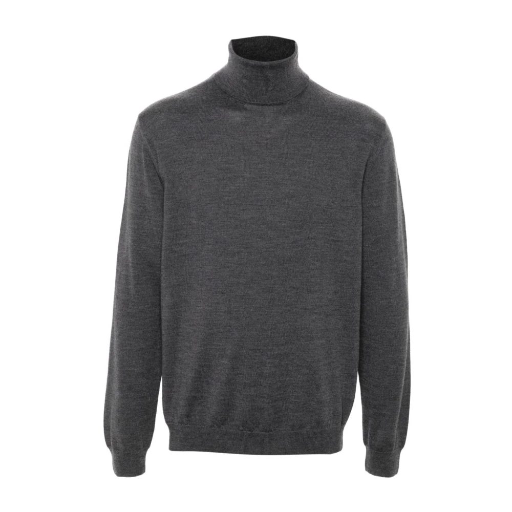 Zanone Gray High Neck Jumpers - Male - Turtlenecks - L - Knitwear