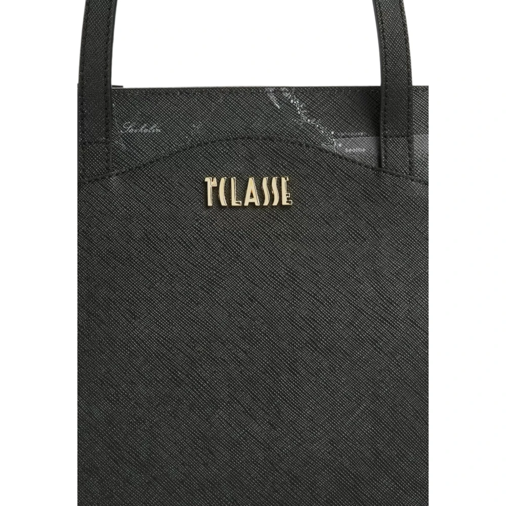 Alviero Martini 1a Classe Urban Dark Shopper Tas met Geo Night Inzet Black Dames