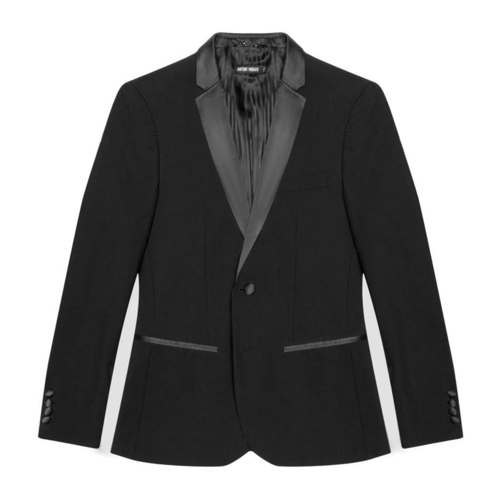 Antony Morato Zwarte Knoopsluiting Blazer Lente Zomer Mannen Black Heren