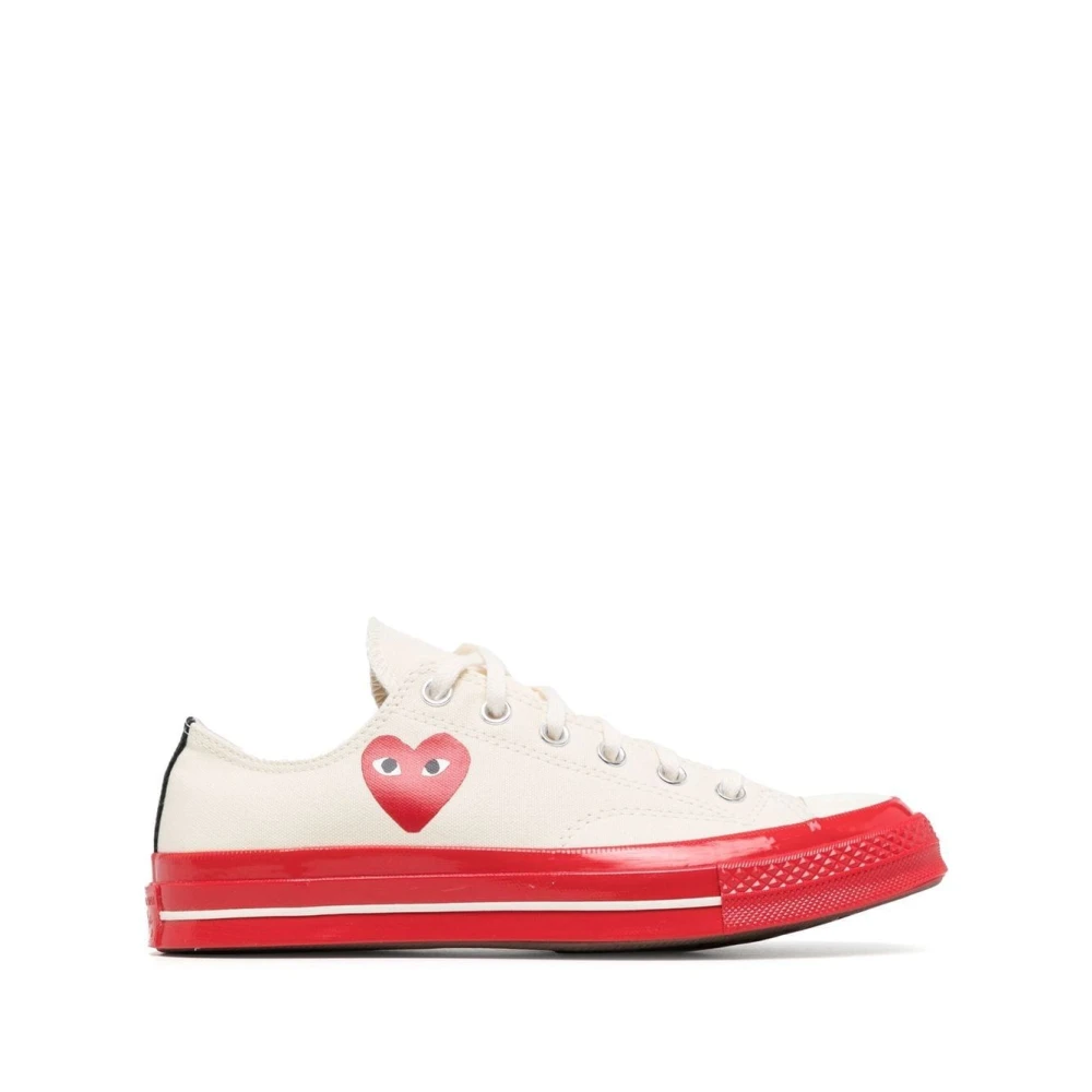 Comme des Garçons Play Hartprint Lage-Top Canvas Sneakers Heren Schoenen Wit