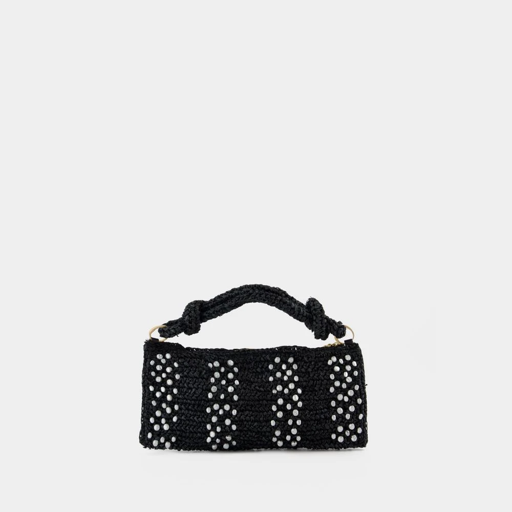 Cult Gaia Raffia Nano Schoudertas Zwart Black Dames