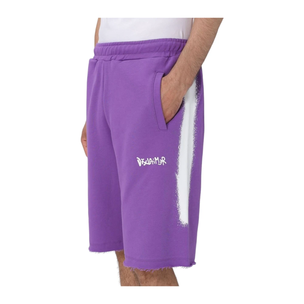 Disclaimer Heren Bermuda Shorts Katoen Stijl 24Eds54211 Purple Heren