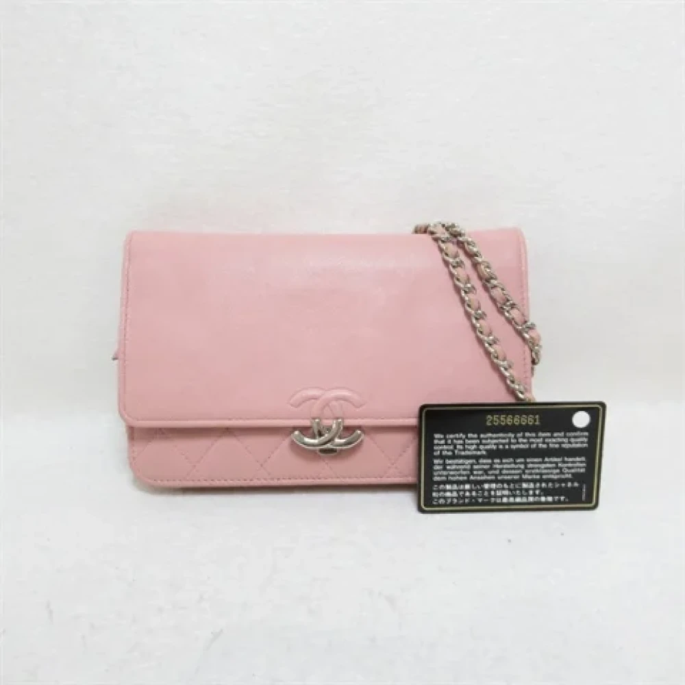 Chanel Vintage Pre-owned Leather crossbody-bags Pink Dames