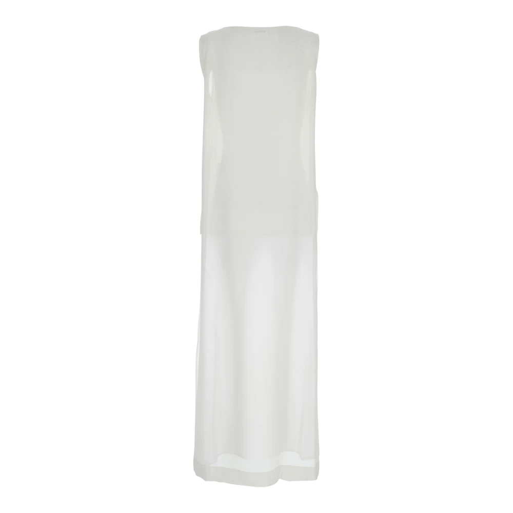 P.a.r.o.s.h. Zijden Mouwloze Witte Blouse met Ventilatie White Dames