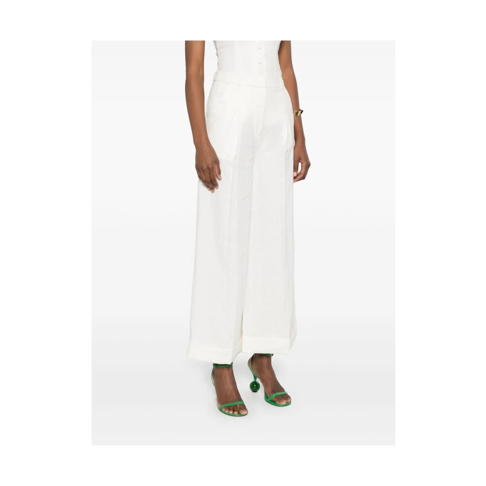 Faithfull the Brand Witte Linnen Wijde Broek White Dames