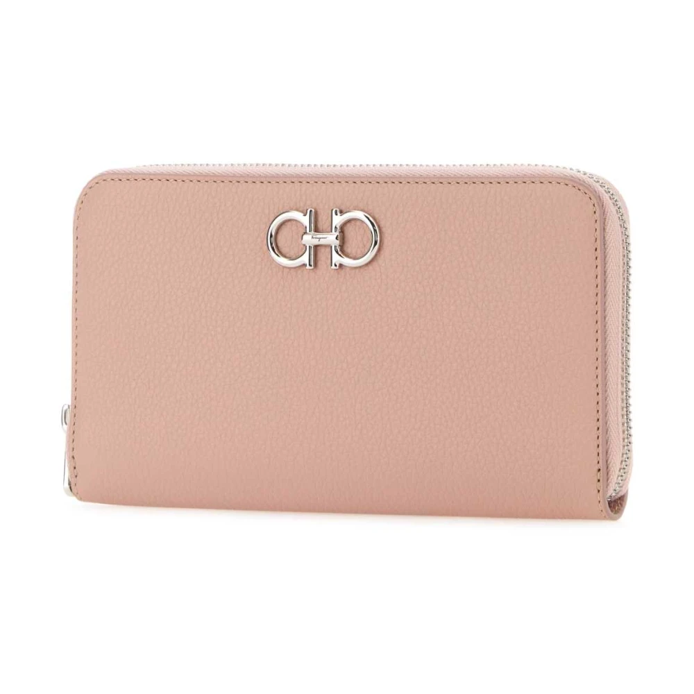 Salvatore Ferragamo Roze Leren Portemonnee Pink Dames