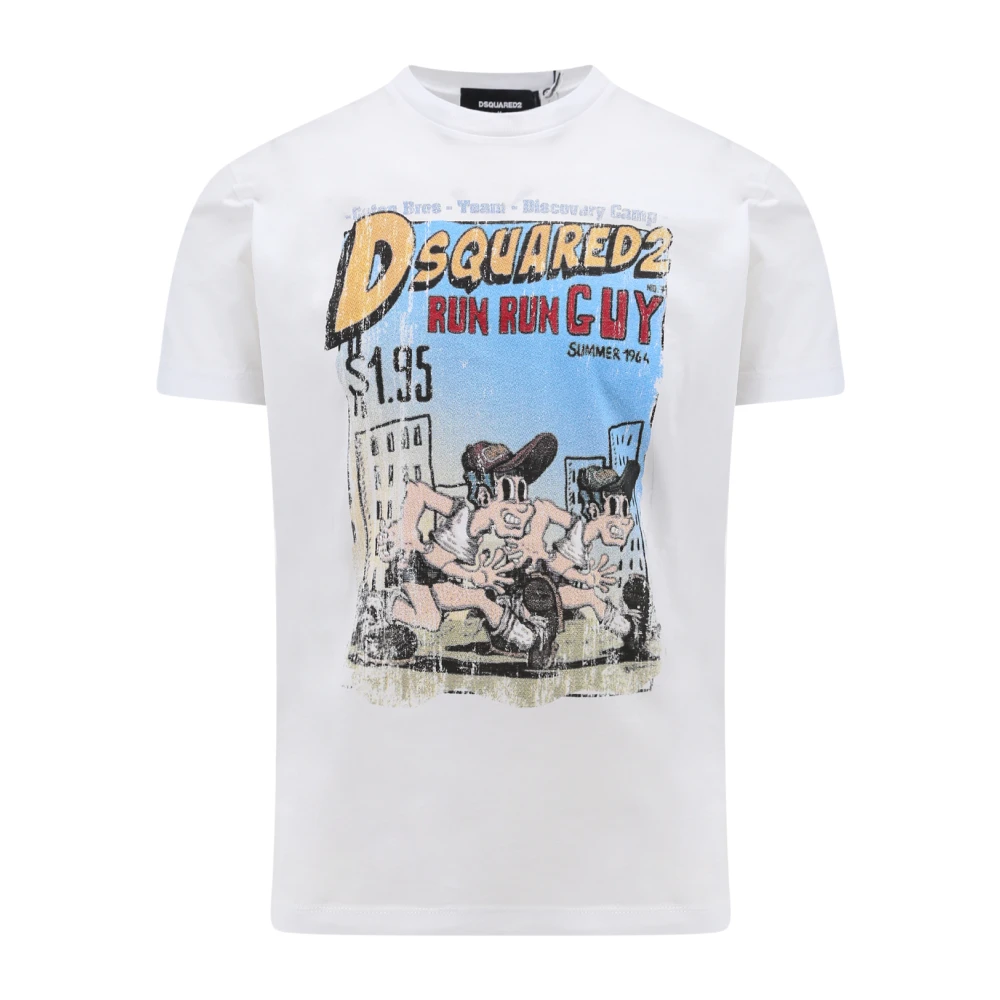 Dsquared2 Katoenen T-Shirt met Multicolor Print White Heren