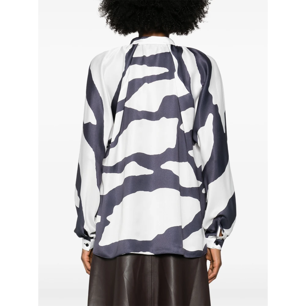 Lanvin Grafische Print Blouse met Japanse Inkt White Dames
