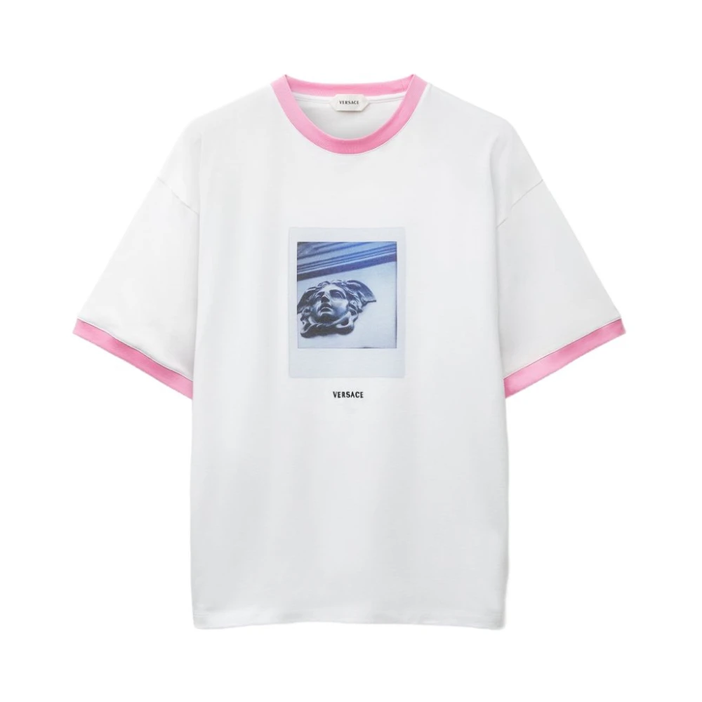 Versace Vrouw Wit Tops Dames, M, Nylon, Zijde-Nylon Blend T-Shirt