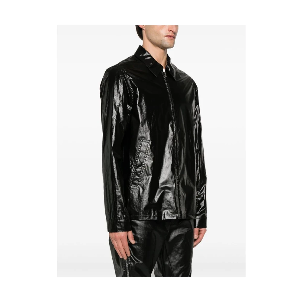 Rick Owens Zwarte bovenkleding met ritssluiting en zakken met studs Black Heren