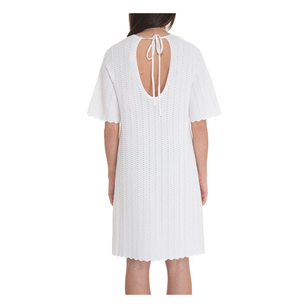 Suncoo Rug-neklijn Mid-calf Jurk White Dames
